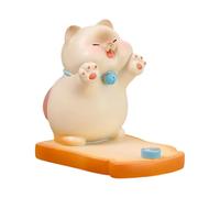 Supporto per telefono da scrivania - Statuetta di gatto in resina, supporto giallo per cellulare, gadget a forma di gatto | decorativo per telefono per camera da letto, soggiorno, stud