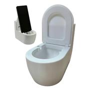 Supporto per telefono da scrivania Supporto per cellulare a forma di WC | Supporto per tablet per casa, ufficio, appartamento, camera da letto, guardare leggere studiare