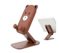 Supporto per telefono da scrivania, supporto pieghevole per tablet e telefono con altezza regolabile, base mobile decorativa a orso animato, compatibile con la maggior parte degli smartphone e dei