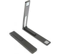 Supporto per telefono da tavolo regolabile verticale e orizzontale in alluminio nero sottile, supporto per batteria di ricarica, con linguet