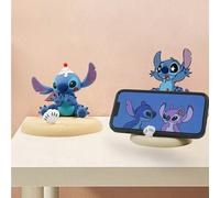 Supporto per telefono della serie Disney Stitch, adorabile design in stile cartone animato 3D, dettagli realistici di Stitch, linee morbide, realizzato in PVC di alta qualità, durevole e stabile, dopp
