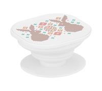 Supporto per telefono estensibile - Coniglio Cross Stitch Illustration Pattern - Maniglia Grip di supporto e supporto video per smartphone, compatibile con tutti i modelli stampati in Francia