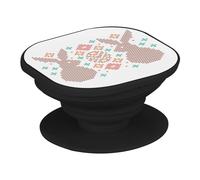 Supporto per telefono estensibile - Coniglio Cross Stitch Illustration Pattern - Maniglia Grip di supporto e supporto video per smartphone, compatibile con tutti i modelli stampati in Francia