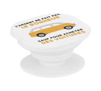 Supporto per telefono estensibile, per auto retrò, argento non fa la felicità, Oldschool, impugnatura per supporto e supporto video per smartphone, compatibile con tutti i modelli stampati in Francia