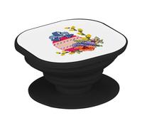 Supporto per telefono estensibile - Uovo Stampa Stile Cross Stitch Ricamo - Maniglia Grip di supporto e supporto video per Smartphone compatibile con tutti i modelli stampati in Francia