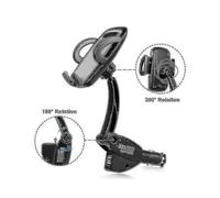 Supporto per telefono girevole da auto 3 in 1 con accendisigari e doppia porta USB