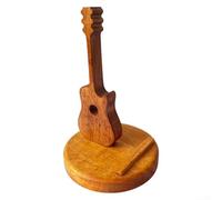 Supporto per telefono in legno a forma di chitarra, supporta vari dispositivi mobili in modo sicuro, accessorio funzionale ed elegante per gli appassionati di musica a casa o in ufficio