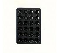 Supporto per telefono in silicone con ventose, supporto mobile adesivo universale, design a griglia da 24 tazze, nero