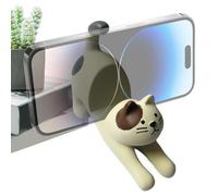 Supporto per telefono intelligente a forma di gatto - Supporto per telefono a forma di gatto e animale | supporto per telefono gatto | Statuina elastica in resina per gatto, culla per