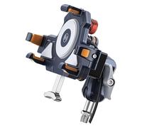 Supporto Per Telefono Moto In Metallo Antiurto Impermeabile Con Ricarica Wireless Cablata A Doppio Modello Regolabile A 360 Gradi Staffa Navigazione GPS(H)