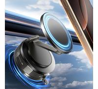Supporto per telefono per auto a ventosa Supporto per telefono Mag-safe 360° girevole [89+LBS più forte aspirazione 2800gf magnetico] Supporto magnetico pieghevole per telefono per iPhone 17 Pro Max