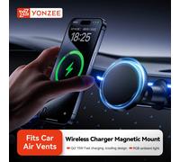 Supporto per telefono per auto con caricabatterie wireless magnetico YZ Supporto per caricabatteria per auto wireless a ricarica rapida da 15 W per iPhone 16 15 14 Pro Max Samsung