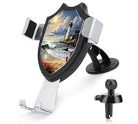 Supporto per telefono per auto, con stampa di faro di mare, rotazione universale, per cruscotto, parabrezza, bocchette di ventilazione, adatto per smartphone da 4 a 15,2 cm