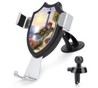 Supporto per telefono per auto, motivo faro con stampa a diamante, supporto universale per auto, per cruscotto, parabrezza, bocchette d'aria, adatto per smartphone da 4 a 15,2 cm