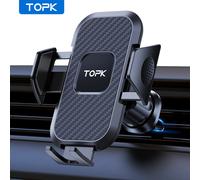 Supporto per telefono per auto, supporto per telefono universale con bloccaggio automatico TOPK Upgrade con clip a gancio per presa d'aria per auto per iPhone Samsun