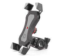 Supporto per telefono per bicicletta e moto, in alluminio, con pulsante retrattile, per mountain bike, bici da strada, moto, per cellulare da 4-6,5 pollici