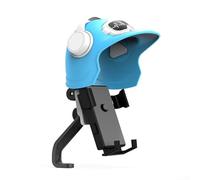 Supporto per telefono per casco da moto, portatile, impermeabile, in ABS, regolabile e stabile, anti vibrazione, con supporto per specchietto per manubrio (supporto per specchio blu)