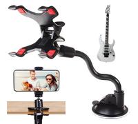 Supporto per telefono per chitarra, accessorio pedagogico per smartphone, supporto per telefono cellulare regolabile con clip per chitarra elettrica, uculele, basso, e per musicista e