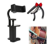 Supporto per telefono per chitarra, chitarra o ukulele, supporto magnetico regolabile, morsetto di supporto per telefoni cellulari, regolabile e portatile, per basso, registrazione video dal vivo