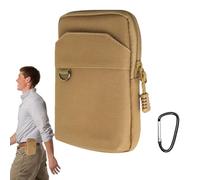 Supporto per telefono: per cintura in nylon, piccola borsa per cintura in nylon, con custodia per smartphone, con attrezzi, mini , Porta tessere verticale cachi, singolo strato, Consulte la