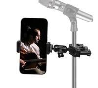 Supporto per telefono per microfono con morsetto per supporto per microfono musicale, supporto per smartphone, multi angolo girevole a 360°