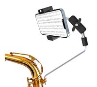 Supporto per telefono per sassofono alto/tenore, 4 x 4 mm, supporto quadrato in metallo, clip musicale regolabile per banda musicale e pratica, adatto per smartphone da 4 a 7 pollici