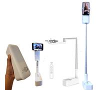 Supporto per telefono pieghevole da 125 cm per selfie, video, tuto, Live, Dimostrazione, TikTok, retrattile Multi-Posizione, Lampada doppia