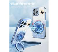 Supporto per telefono rotante multifunzione con cielo stellato + Custodia per telefono con nuovo processo di galvanizzazione antiurto + Compatibile con Xiaomi Redmi13c + Set completo di custodie per t