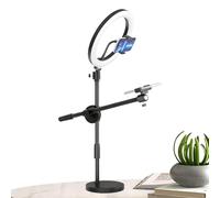 Supporto Per Telefono Sopra La Testa - Supporto Per Telefono Leggero Con Luce Anulare A LED Da 1032 G | Support Per Telecamera Sopraelevato Con Braccio Articolato Portatile | Illuminazione Video A LE