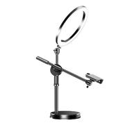 Supporto Per Telefono Sopraelevato - Supporto Per Telefono Con Luce Ad Anello A LED, Supporto Per Fotocamera Con Braccio Articolato | Supporto Per Luce Ad Anello Per Selfie Per Streaming Live Online