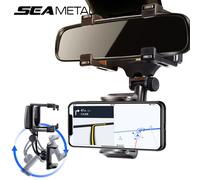 Supporto per telefono specchietto retrovisore SEAMETAL per auto regolazione della rotazione libera supporto per telefono staffa di navigazione per Smartphone con pinza stabile