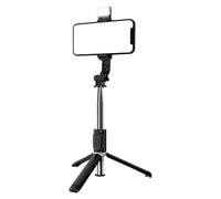 Supporto per telefono - Supporto per telefono cellulare - Stabilizzatore allungabile Illuminazione a tre colori per foto film vlogging viaggio video streaming trucco
