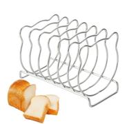 Supporto per toast | Supporto a forma di orso in acciaio a 6 slot | Supporto per panini per colazione, toast, impacchi, borse, panini, barbecue, friggitrice ad aria, forno, tostapane, tavolo