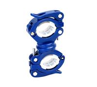 Supporto per torcia da bicicletta da 1,8-3,8 cm, regolabile, girevole a 360 gradi, morsetto antiscivolo, clip rimovibile blu e bianco