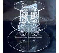 Supporto Per Torte Rotondo A Tre Livelli Con Design A Farfalla
