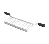 Supporto per tostapane e sandwich, manico resistente al calore, colore nero | Si adatta a fessure standard, anche, otturazioni sicure, struttura in acciaio inox, lunghezza 43 cm
