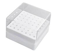 Supporto per trapano per unghie - Scatola organizer a 49 fori | Scatola per punte da trapano, contenitore in PVC antipolvere, custodia per attrezzi per unghie con coperchio trasparente per uso