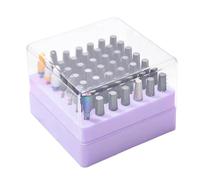 Supporto per trapano per unghie - Scatola organizer a 49 fori | Scatola per punte da trapano, contenitore in PVC antipolvere, custodia per attrezzi per unghie con coperchio trasparente per uso