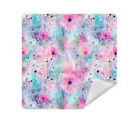 Supporto per trucco Lente Fotocamera Panno Magico Autoadesivo Portatile Organizzatore di Trucco Wrap 13.8 X 13.8 Wrapper per articoli da toeletta, Mistero Semplice Floreale Colorato, 17.7x17.7in