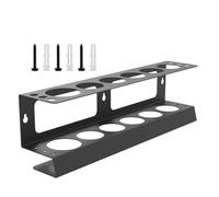 Supporto per tubi di grasso, supporto da parete in acciaio, 42,9 x 12,8 x 9 cm, organizer per bombolette spray, contenitore per ugelli sigillanti in silicone, per garage e auto, colore nero