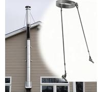 Supporto per Tubo Camino Staffa per canna fumaria montata sul tetto, rinforzo per camino resistente al vento, kit di supporto per tubi del forno in acciaio inossidabile(180mm/7.1in Hoop Dia)