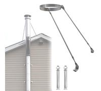 Supporto per Tubo Camino Staffa Supporto per tubo camino da tetto, supporto per tubo stufa, kit staffa per tetto estesa in acciaio inossidabile per stabilità al vento(10in/254mm Dia)