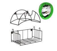 Supporto per tubo da giardino a parete - Supporti per tubo 'acqua per esterni - Mensola in metallo per stoccaggio tubi 'acqua all'aperto cortile posteriore garage organizzazione