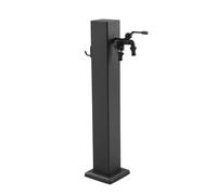 Supporto per tubo da giardino autoportante con rubinetto, colonna d'acqua in acciaio inox, fontana da giardino all'aperto, rubinetto dell'acqua stile idrante, nero