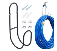 Supporto per tubo da giardino - Gancio per tubo da parete in metallo, cavi di prolunga per tubi 'acqua, resistente gancio per stoccaggio esterno per garage, cortile, cortile, recinzione, casa