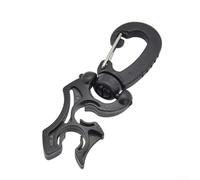 Supporto per tubo da immersione con clip, supporto per tubo per immersioni subacquee con clip, per regolatori e manometri, resistente all'usura per attacco BCD, leggero (nero)