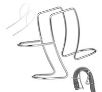 Supporto per tubo di scarico della lavatrice, gancio regolabile per tubo di scarico, clip guida per tubo della lavanderia in acciaio inossidabile (argento)