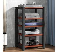 Supporto per TV a 2/3/4/5 ripiani, in noce chiaro, per HiFi, giradischi, dischi in vinile, Sto Blu-ray, per DAC e amplificatore Equint