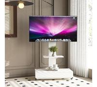 Supporto per TV a rullo, resistente, per schermi LCD/LED, piatti e curvi da 32-75", regolabile, con cassetto push-pull, perfetto per uso domestico e ufficio