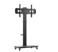 Supporto Per TV - Carrello Porta TV Mobile, Portatile Su Ruote, Con Sollevamento A Manovella Per Schermo Piatto A LED Da 40-80 Pollici, Schermo Orizzontale E Verticale Fisso(Black)